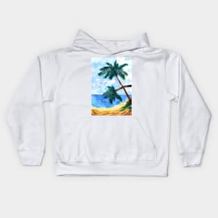 Palm Trees Beach Kids Hoodie